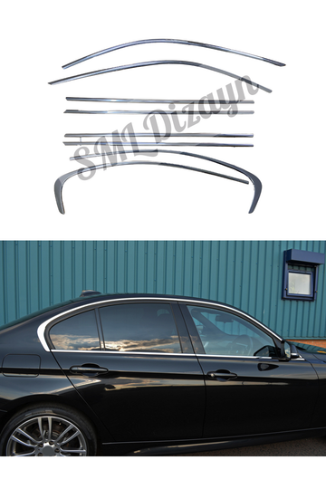 F30 Krom Cam Çıtası Çerçevesi Nikelajı 8 Parça 2012-2018