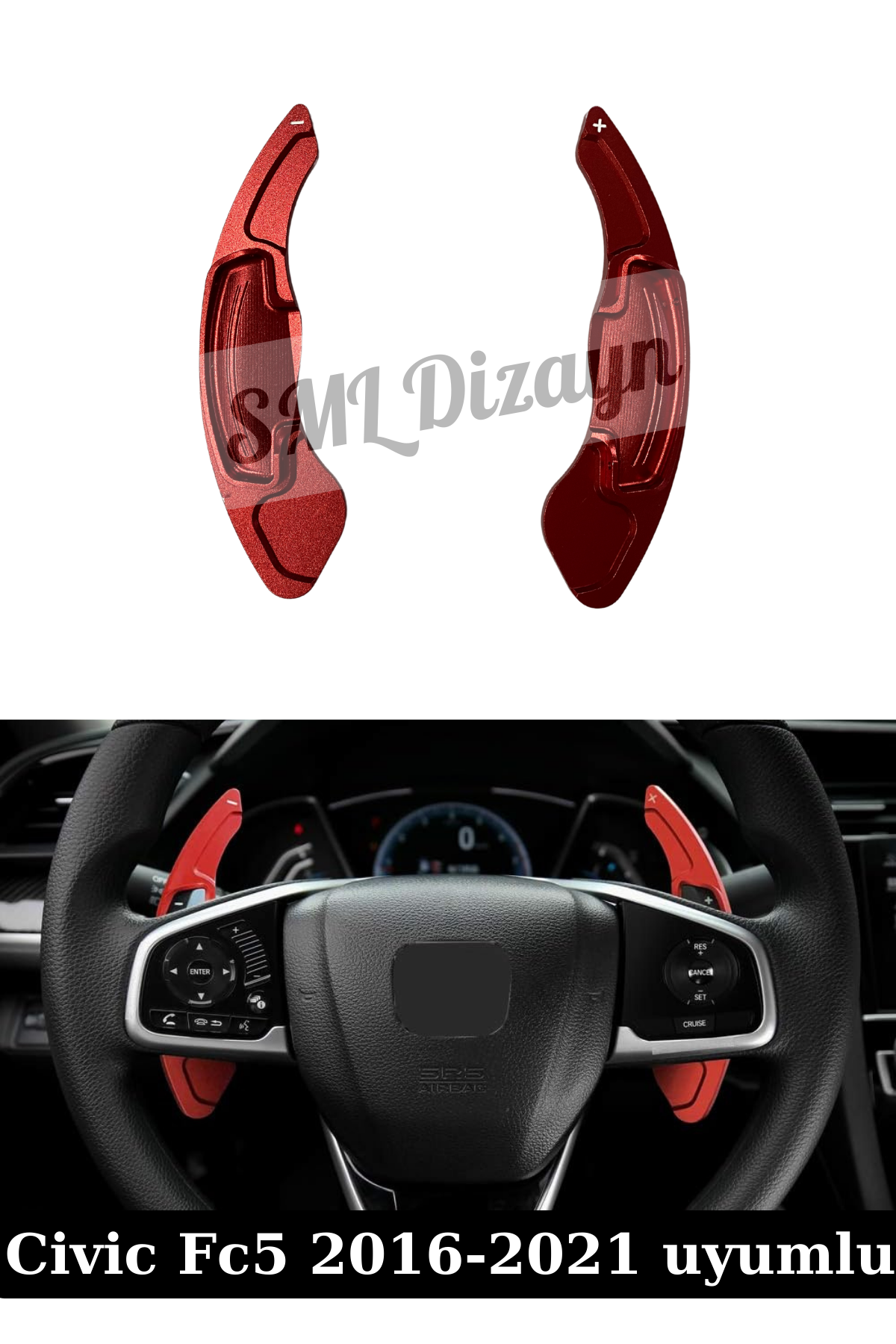 Civic Fc5-Fk7 F1 Vites Kulaçık Pedal Kırmızı Shift Paddle 2016-2021