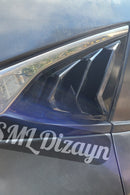 quarter window louvers for honda civic 2016-2017-2018-2019-2020-2021