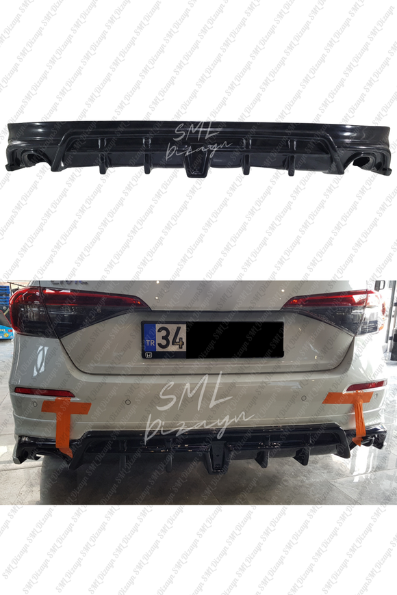 2022-2023-2024 honda civic fe 1 arka ek tampon difüzör