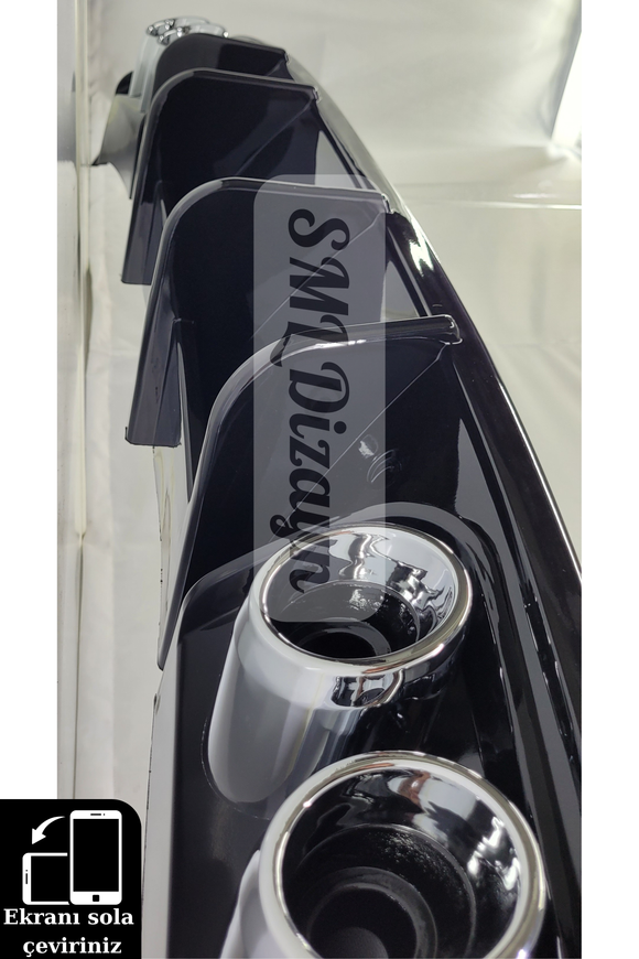 clio 4 için parlak siyah flap difüzör