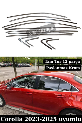 corolla krom cam çıtası