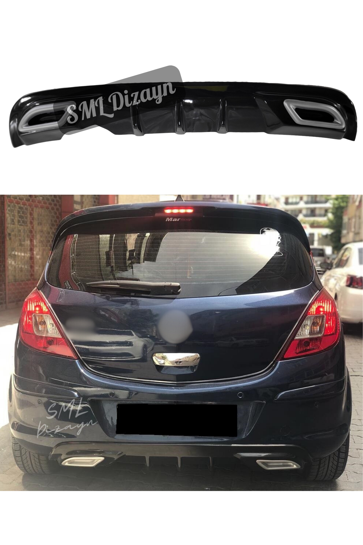 Corsa D Exhaust View Diffuser Diffuser Rear Additional Glossy Black Pl ...
