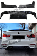 bmw f32-f33-f36 f82 m4 difüzör flap arka tampon ekleri