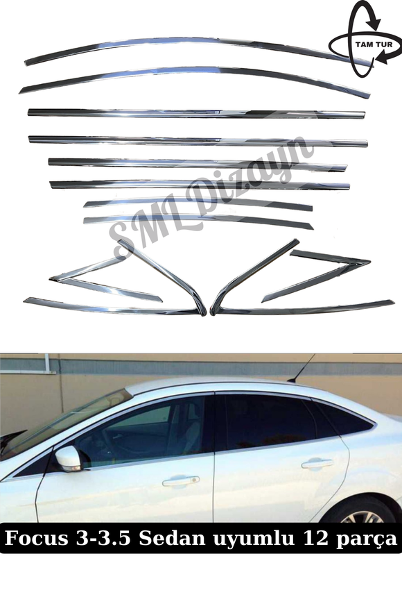 ford focus 3-3.5 krom cam çıtası 