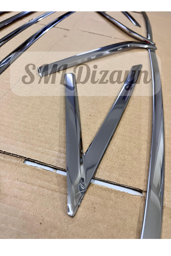 2012-2013-2014-2015-2016-2017-2018 ford focus 3-3.5 sedan krom cam çıtası nikelaj çerçevesi