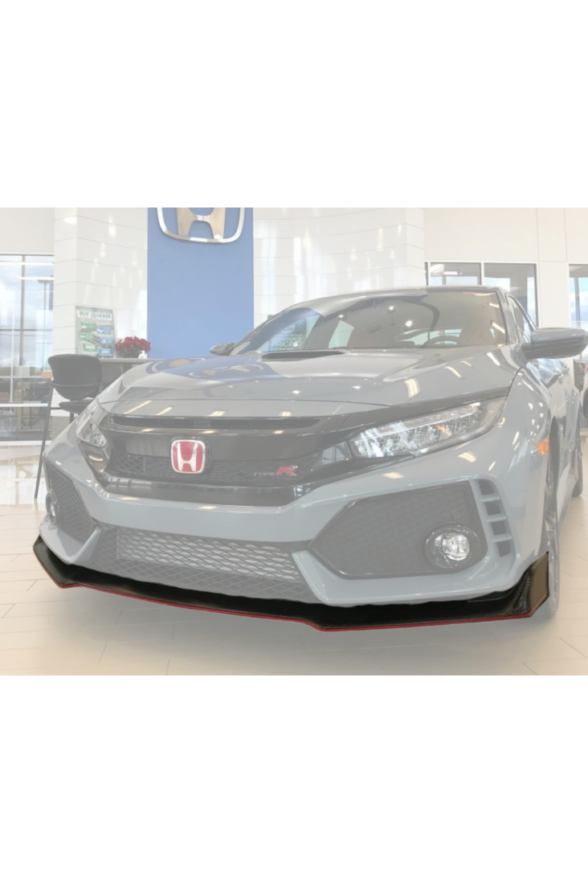 Honda Civic FC5 Type R Ön Tampon Uyumlu Alt Lip - Boyasız Mat Siyah Ko ...