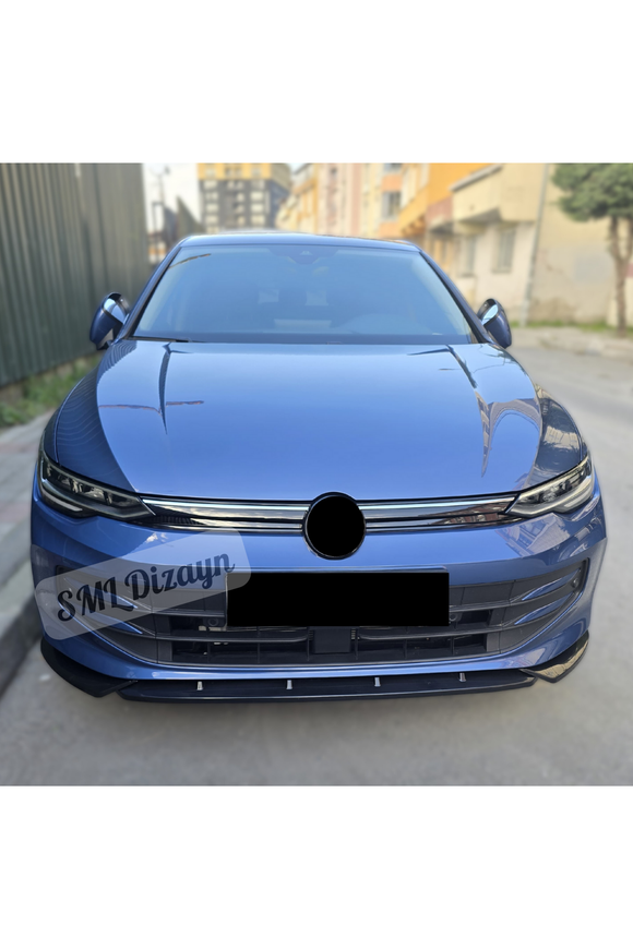 Volkswagen Golf 8 ve 8.5 Uyumlu 3 Parçalı Ön Tampon Lipi - Siyah Plastik Karlık (2021-2026)