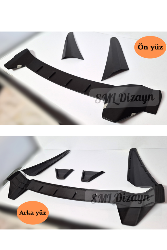 Civic Fc5 Typer Tavan Spoiler Spoyler 3 Parça Mat Siyah Plastik