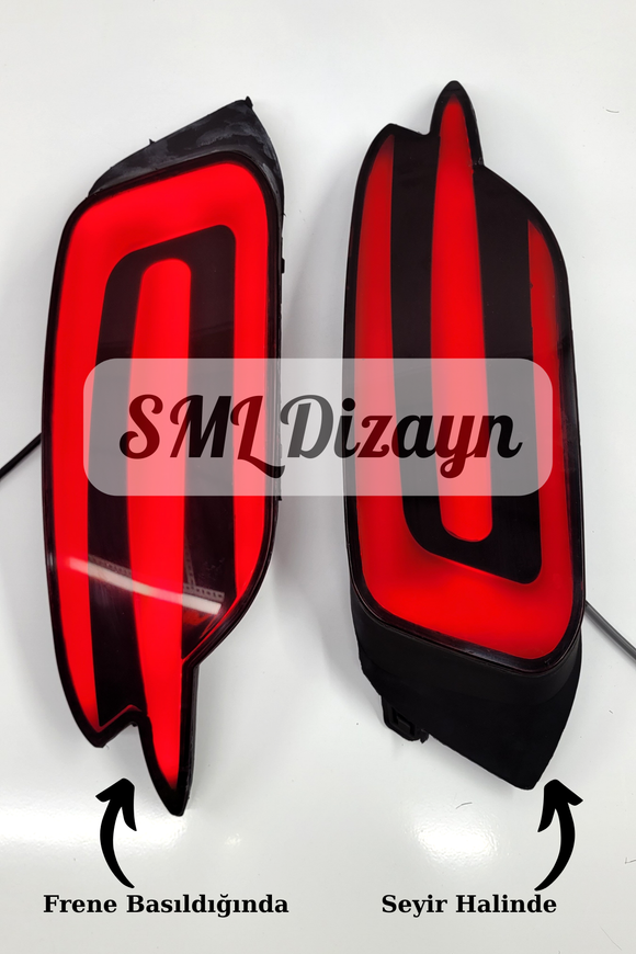 2016-2017-2018-2019-2020-2021 honda civic fc5 arka tampon alt ledleri kırmızı fren lambası 3 çizgi