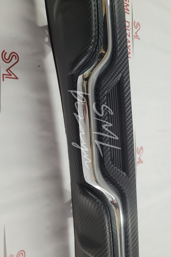 Civic Fc5 Carbon Look Diffuser Rear Attachment Matte Black 2016-2021 