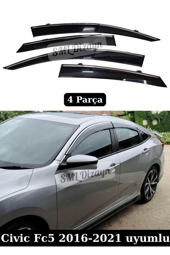 honda civic fc5 kromlu cam rüzgarlığı