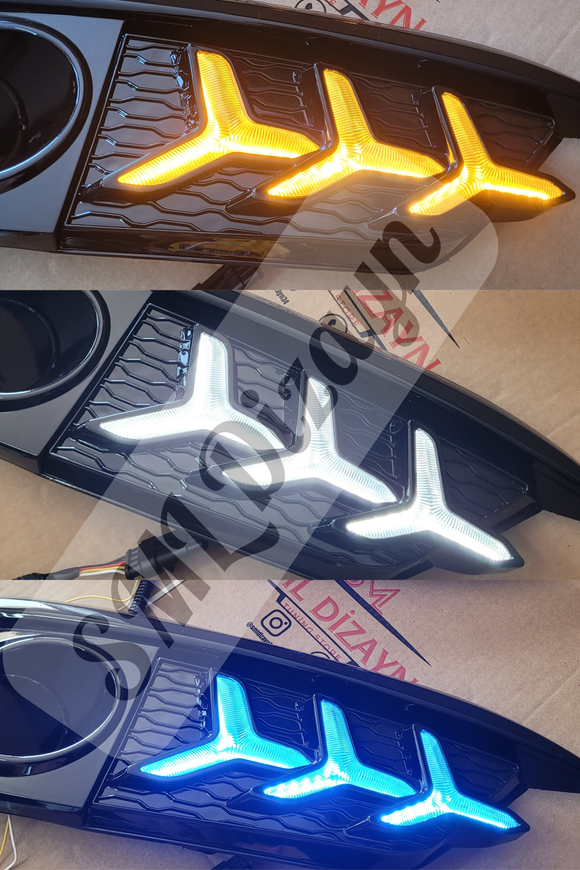 Honda Civic Fc5 için Ön Gündüz Ledi Sarı, Beyaz ve Mavi Işık