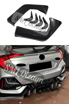 honda civic fc5 typer 6 parça arka flap bıçak