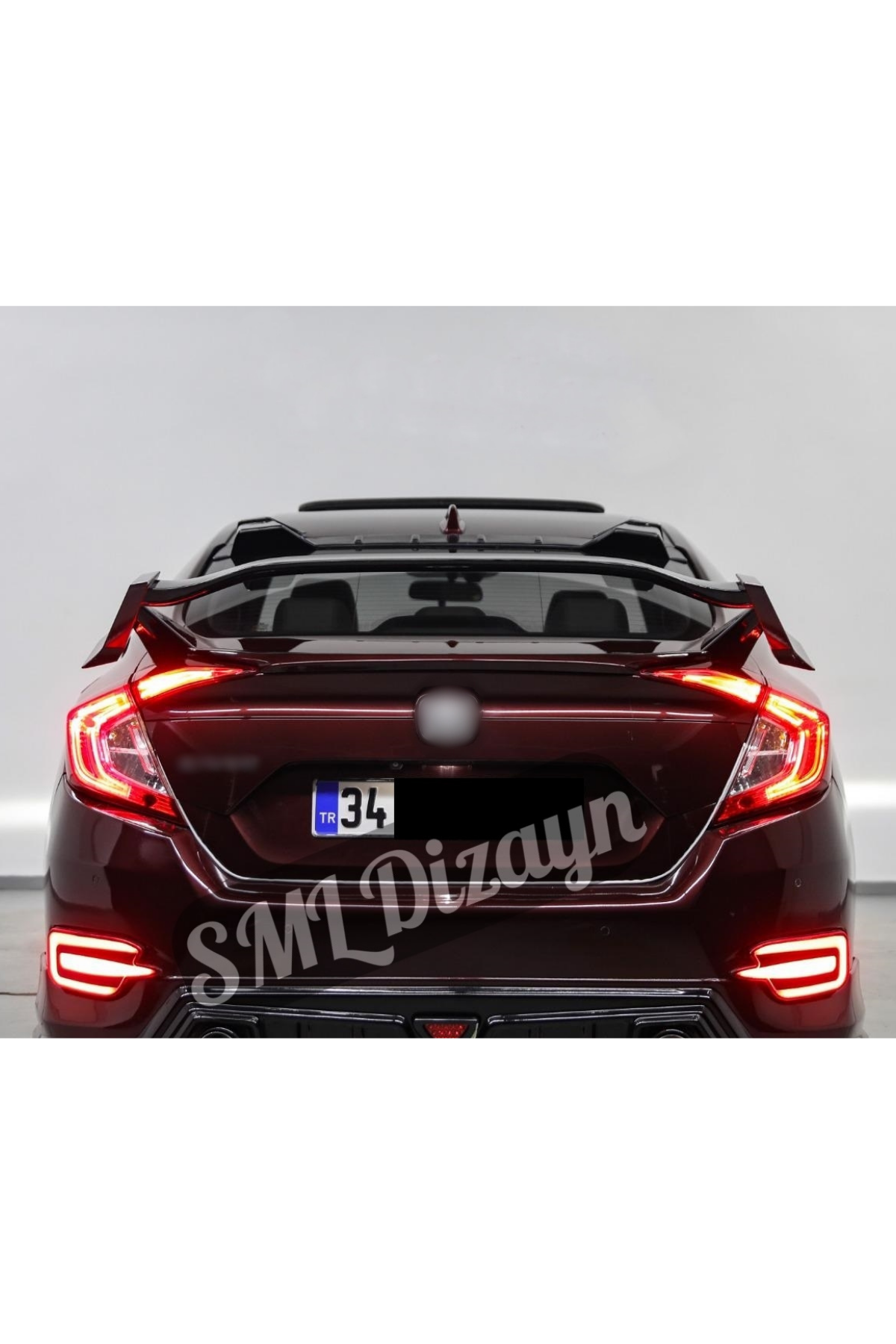 rear truk spoiler for honda civic 10th gen sedan