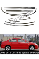 honda civic fd6 krom cam çıtası çerçevesi