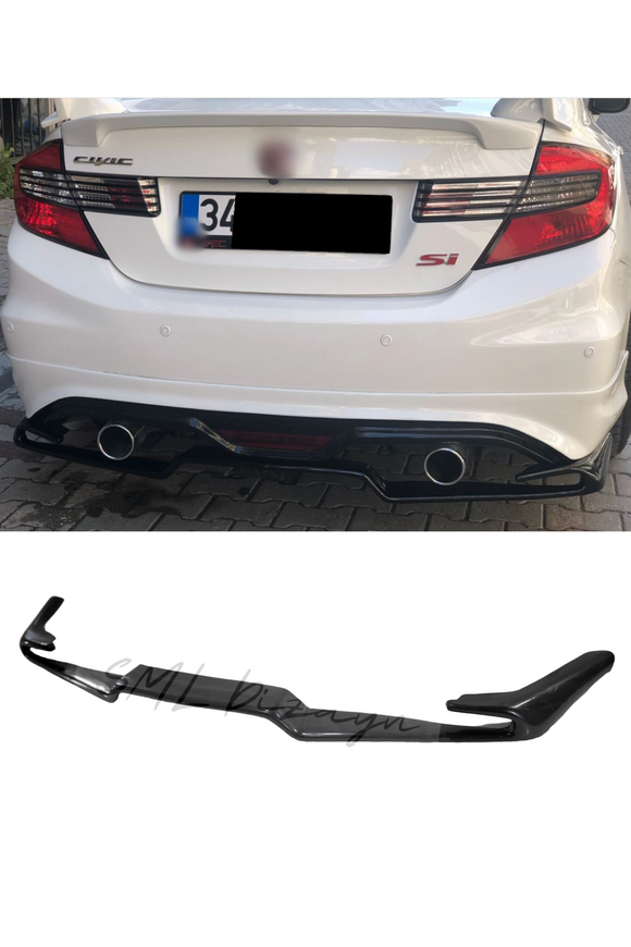 rear diffuser lip splitter for honda civic 9th gen 2012-2013-2014-2015-2016
