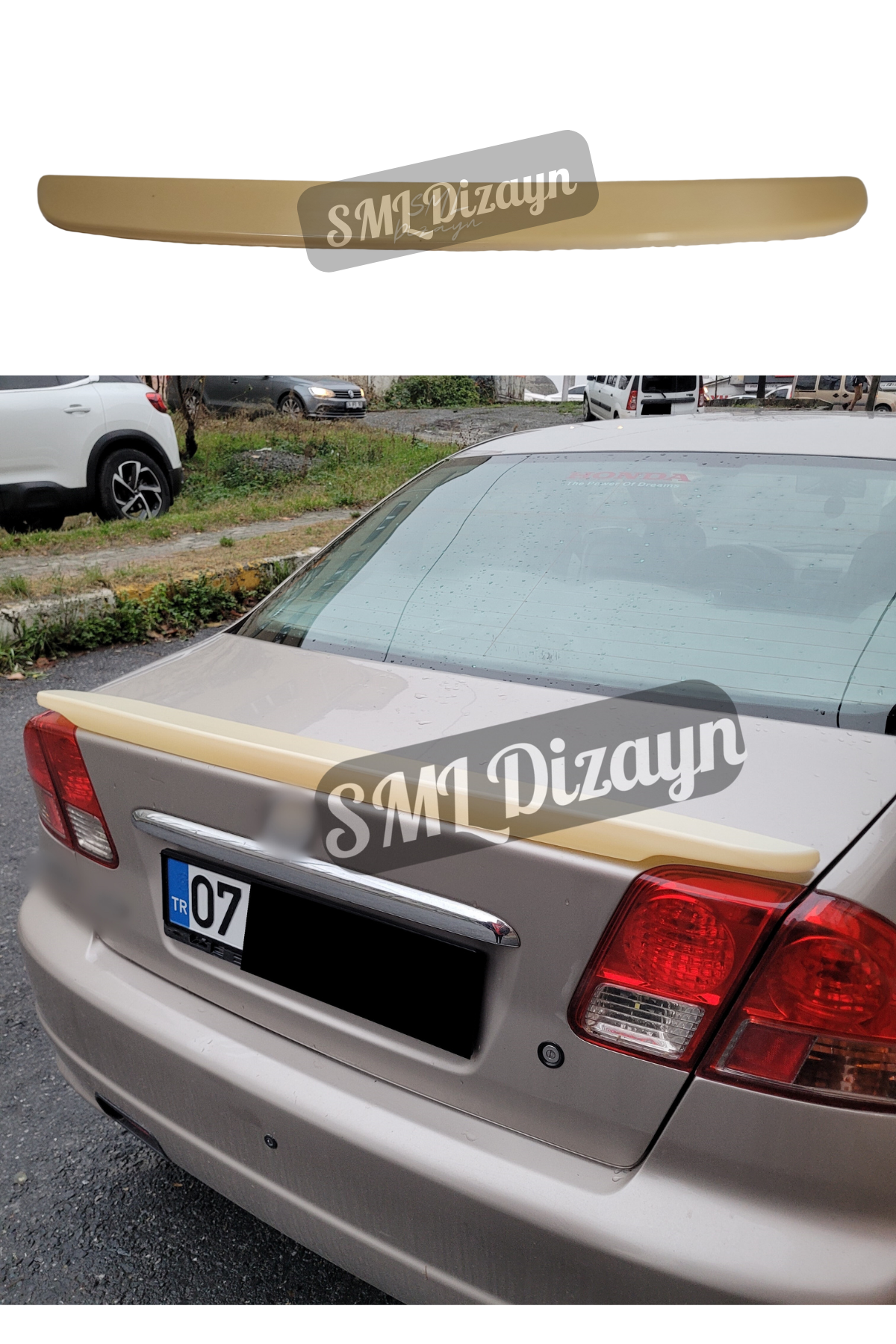 Vtec Rear Wing Honda Civic Vtec 2 Anatomik Bagaj Üstü Spoiler - Boyasız ABS Plastik ...