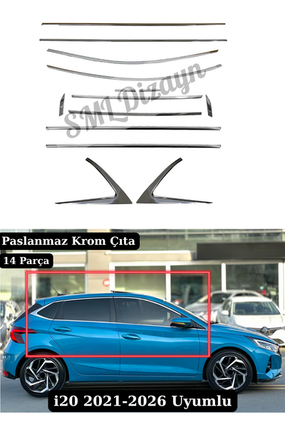 i20 krom cam çıtası