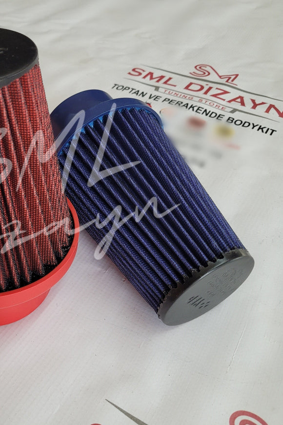Universal Performans Açık Hava Filtresi (60 mm Boğaz Çapı) Mavi