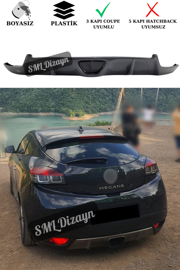 rear rs diffuser lip for renault megane 3 coupe
