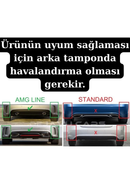 Mercedes W176 A-Serisi A45 AMG Stil Arka Tampon Havalandırma Vent Çıtası (2013-2018) Parlak Siyah - Sağ/Sol Takım-4