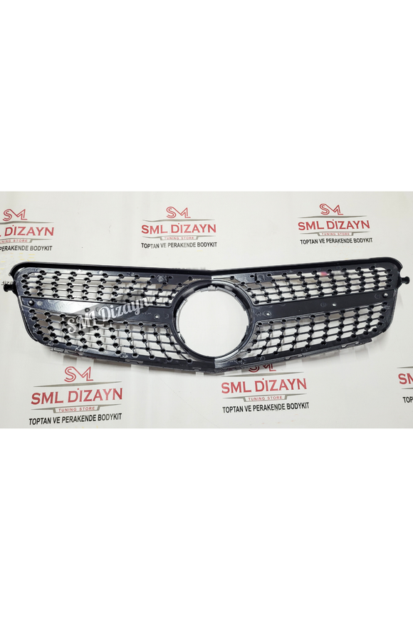 front diamond grill chrome for 2007-2008-2009-2010-2011-2012-2013-2014 mercedes c180-c200-c250