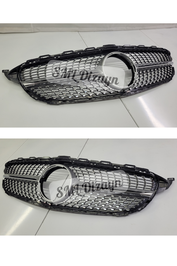 front diamond grill for mercedes w205 c series 2015-2016-2017-2018