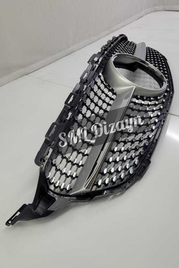 front diamond grill mesh chrome for mercedes w205