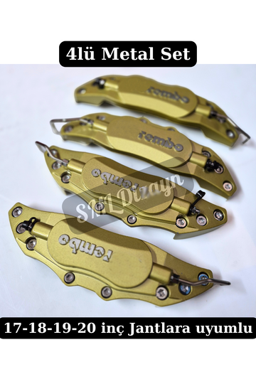 Universal Metal Kaliper Kapağı - Sarı & Kırmızı Isıya Dayanıklı Demir Fren Kapak Seti (17" - 20" Jant Uyumlu)