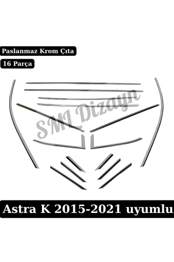 opel astra k krom cam çıtası