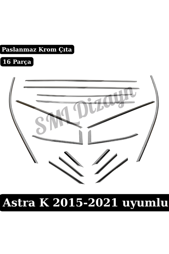 opel astra k krom cam çıtası