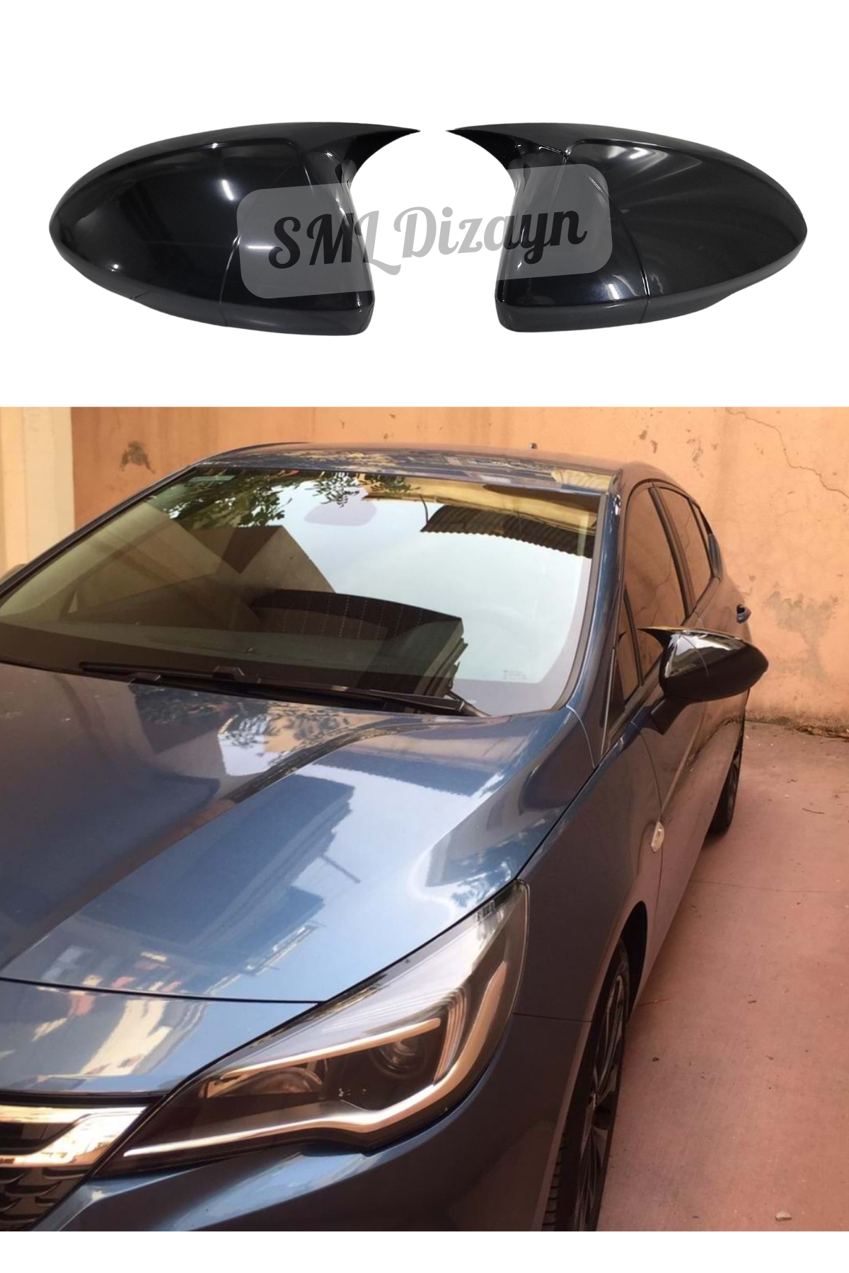 Astra K Bat Mirror Cover Batman Cover Glossy Black 2015-2021 | SML Dizayn