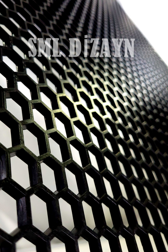 black front hexagon grill mesh plastic sheet
