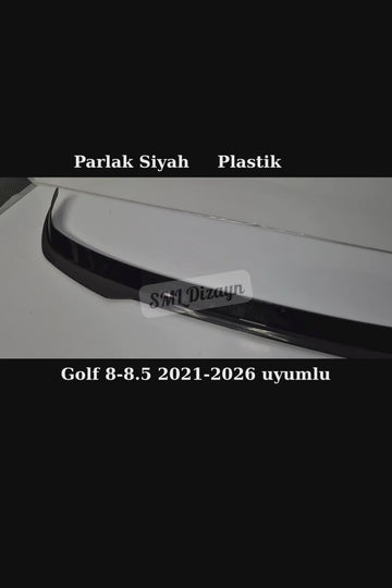 VW Golf 8 / 8.5 Uyumlu GTI Stil Spoiler - Parlak Siyah Plastik Bagaj Üstü Spoyler Kanat Çıta (2021-2026) - 0