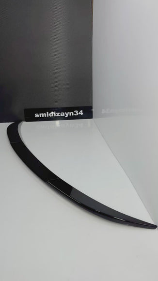 Honda Civic FE1 Uyumlu Bagaj Üstü Spoiler - Parlak Siyah ABS Plastik İnce Sportif Tasarım Spoyler Çıta (2022-2026)