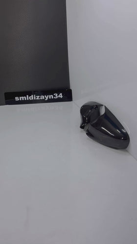 Citroen C-Elysee Uyumlu Yarasa Ayna Kapağı - Batman Stil Piano Black Parlak Siyah (2013-2024)