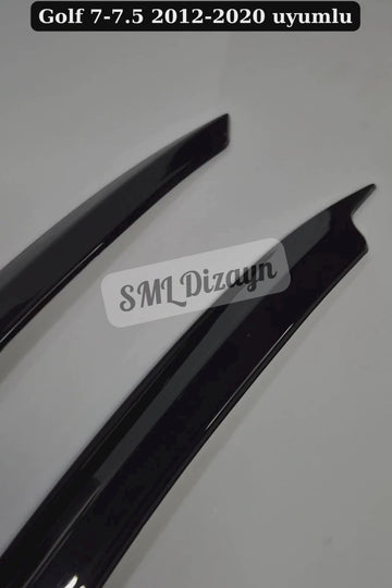 VW Golf 7 7.5 Uyumlu Ön Far Kaşı - Piano Black Parlak Siyah Far Üstü Çıta Kaplama (2012-2020) - 0
