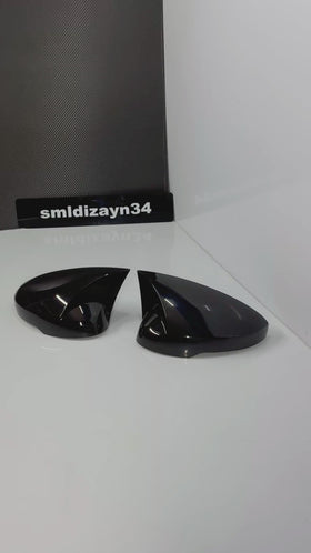 Honda Civic FE1 Uyumlu Yarasa Ayna Kapağı - Batman Stil Piano Black Parlak Siyah (2022-2025)