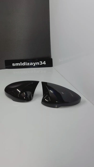 Honda Civic FE1 Uyumlu Yarasa Ayna Kapağı - Batman Stil Piano Black Parlak Siyah (2022-2025)