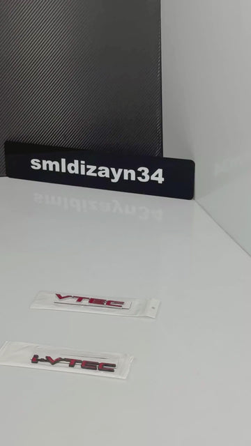 i-VTEC Kırmızı Bagaj Logosu - Parlak Kırmızı ABS Plastik Amblem Yapıştırmalı Sport Yazı Logo (Tüm Modellerle Uyumlu)