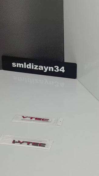 i-VTEC Kırmızı Bagaj Logosu - Parlak Kırmızı ABS Plastik Amblem Yapıştırmalı Sport Yazı Logo (Tüm Modellerle Uyumlu)