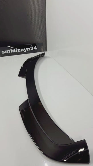 Seat Leon Mk2.5 Yarasa Stil Bagaj Üstü Spoiler (2009-2012) Parlak Siyah - Piano Black Plastik