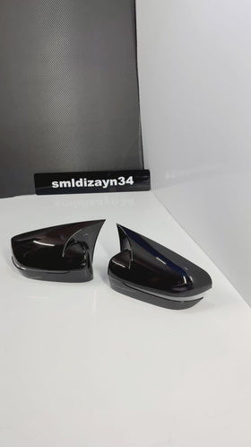BMW G20 G22 G30 G26 Uyumlu Yarasa Ayna Kapağı - Piano Black Parlak Siyah Batman Kapak
