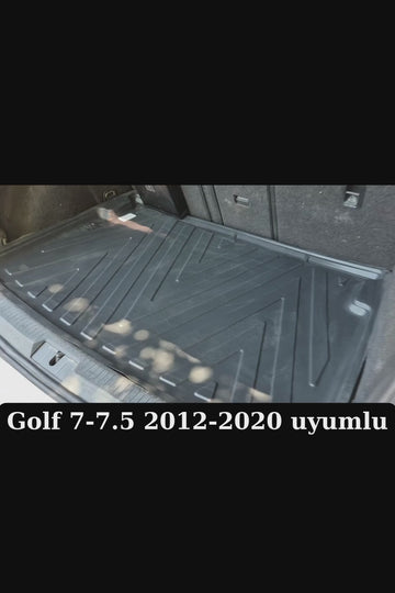 VW Golf 7 Uyumlu Bagaj Havuzu - Golf 7.5 Kasa Mat Siyah Esnek Plastik 3D Havuzlu Bagaj Koruyucu (2012-2020) - 0