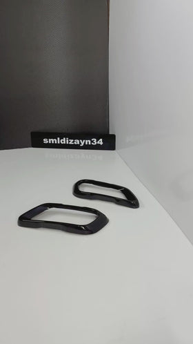 BMW X5 G05 - X6 G06 - X7 G07 Uyumlu Egzoz Ucu Çerçevesi - Sağ-Sol Takım Parlak Siyah Shadow Line Egzoz Kaplama (2018-2026)