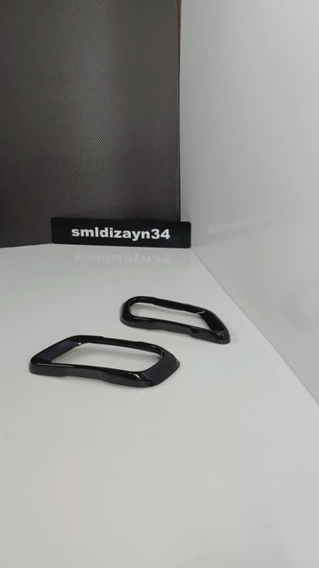 BMW X5 G05 - X6 G06 - X7 G07 Uyumlu Egzoz Ucu Çerçevesi - Sağ-Sol Takım Parlak Siyah Shadow Line Egzoz Kaplama (2018-2026)