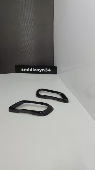 BMW X5 G05 - X6 G06 - X7 G07 Uyumlu Egzoz Ucu Çerçevesi - Sağ-Sol Takım Parlak Siyah Shadow Line Egzoz Kaplama (2018-2026)
