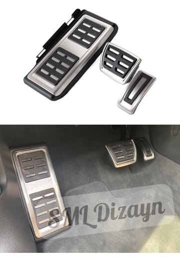 Volkswagen-Seat-Audi Pedal Set Nickel-Plated Footrest Automatic Gear DSG Compatible - 0