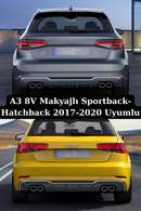 rear diffuser lip for 2017-2018-2019-2020 audi a3 8v hatchback facelift